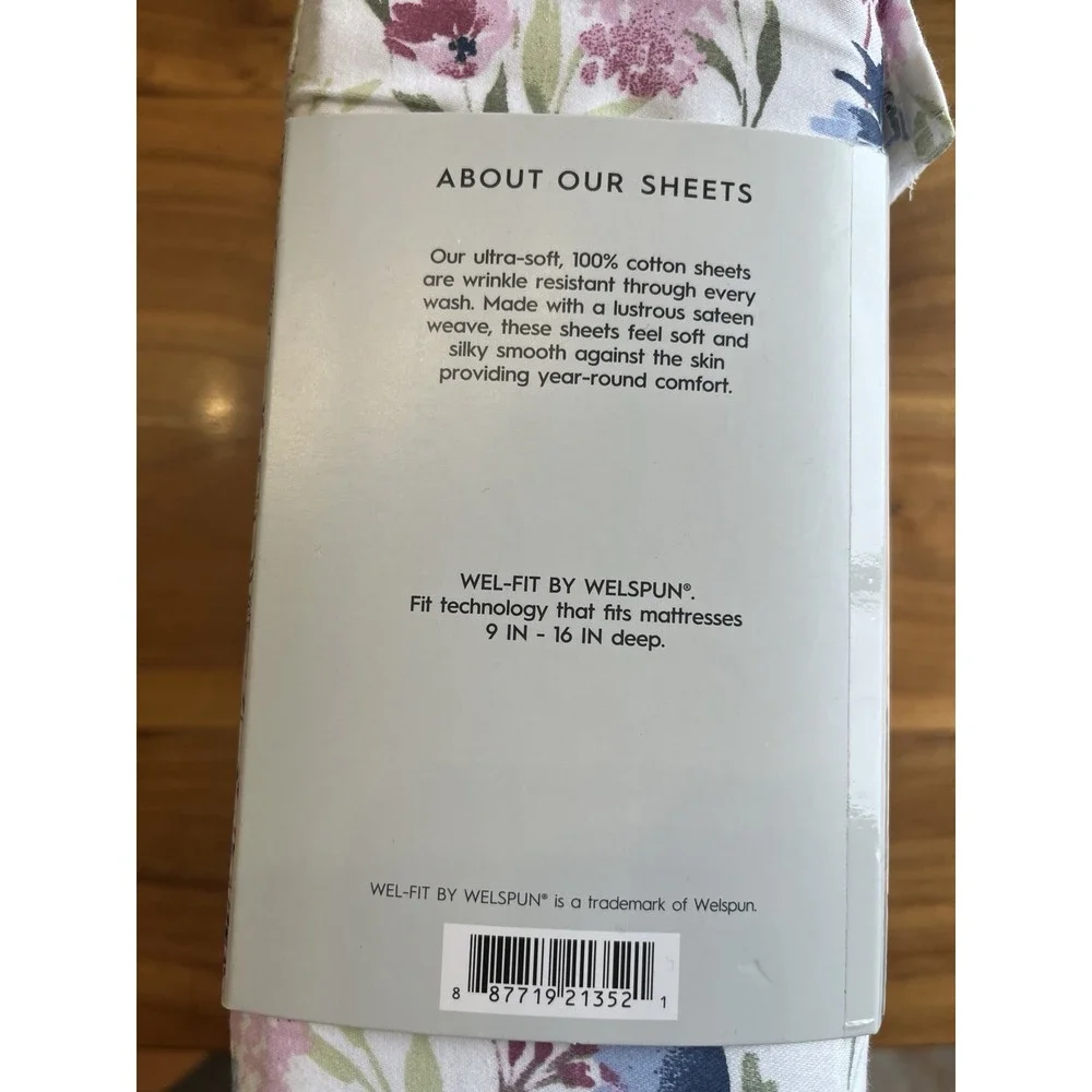 Better Homes & Gardens 4pc Sateen Cotton Sheet Set Full Size Bashful Blooms NEW
